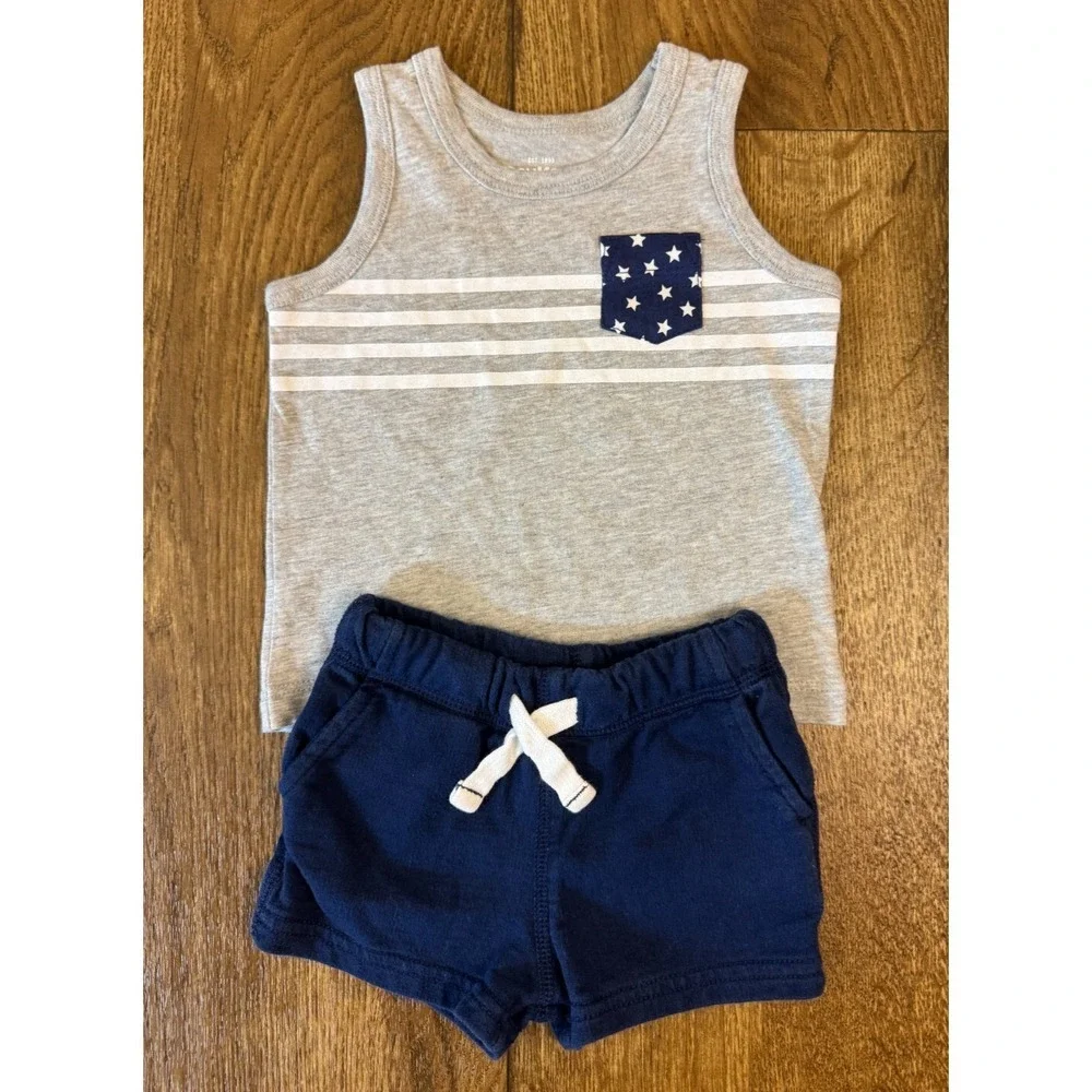 Baby Boy 3 Months Summer Clothes Lot Outfits Shark Navy Brown Gray Shorts Shirts